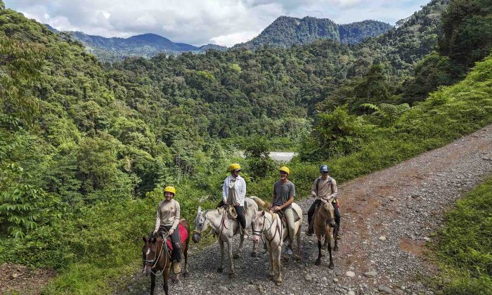 Horseback riding through the valley