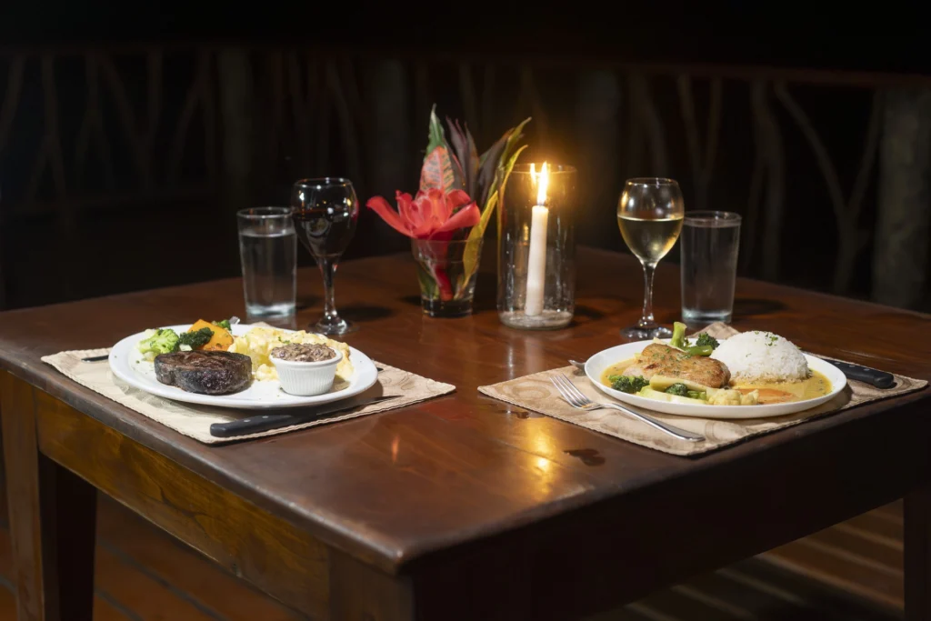 Candlelit table for two